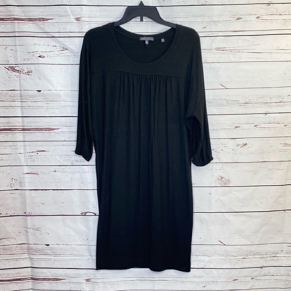 VINCE Black Soft Viscose Dress